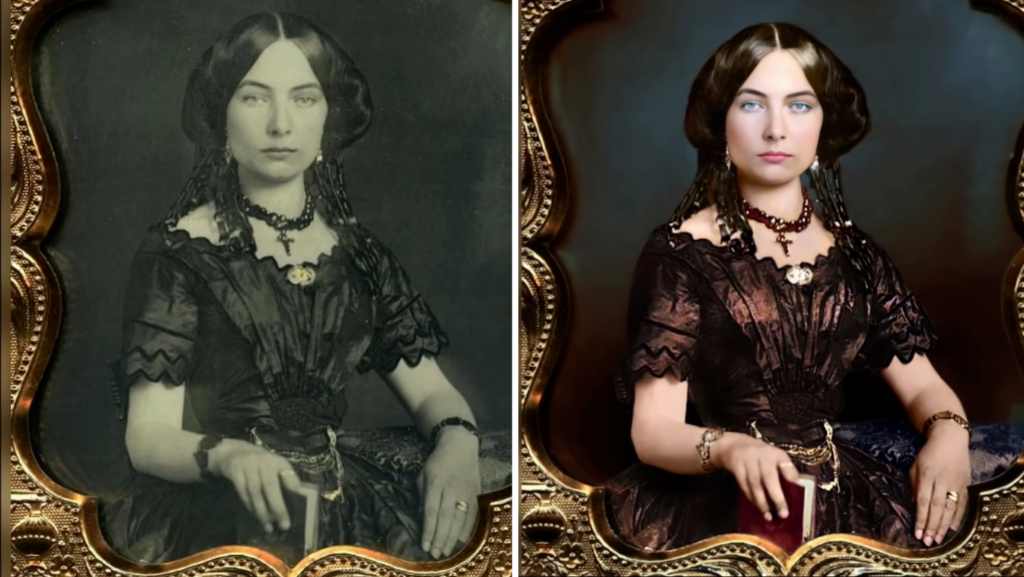Restoring 19th century portraits using AI tools
