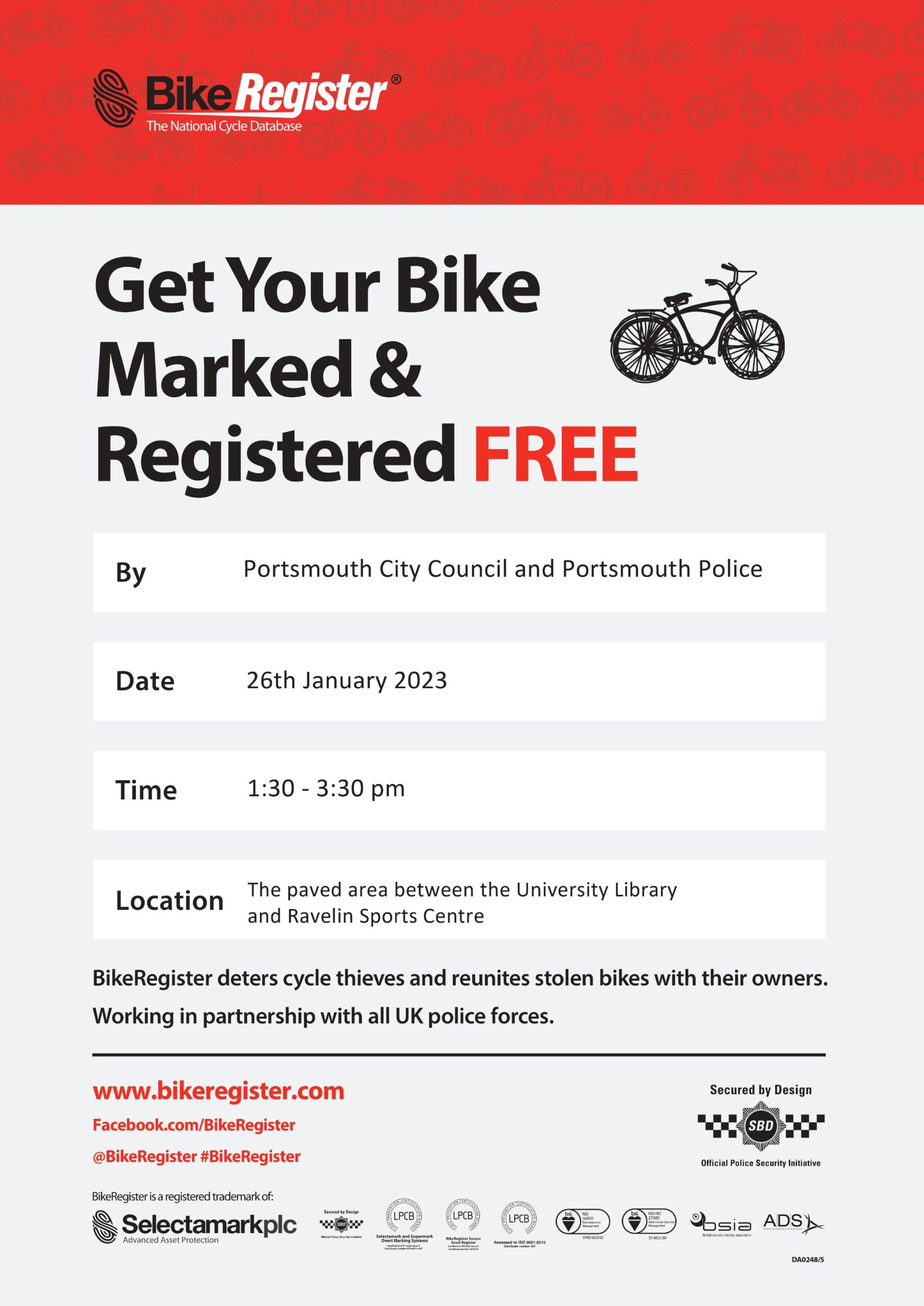 Bike security tagging and registration event