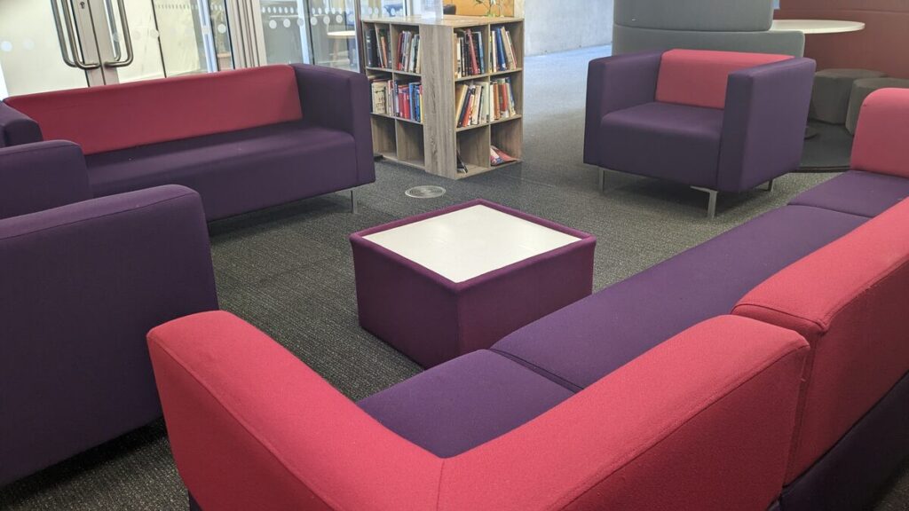 The recently refurbished Book Nook, near the Library Café on the ground floor