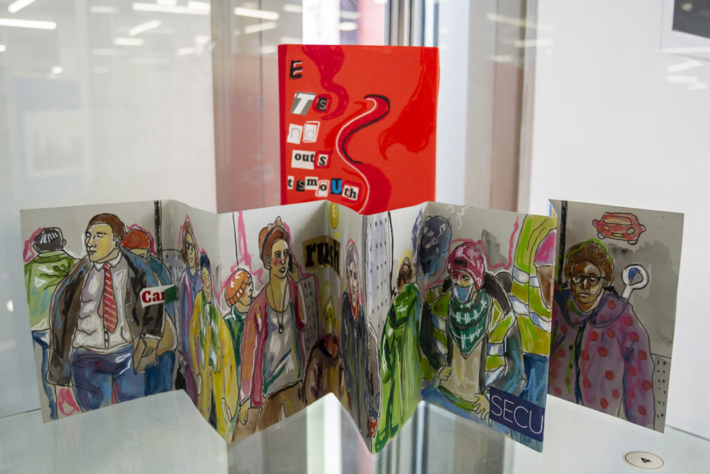 Molly Turner's leporello - depicting people in a crowd