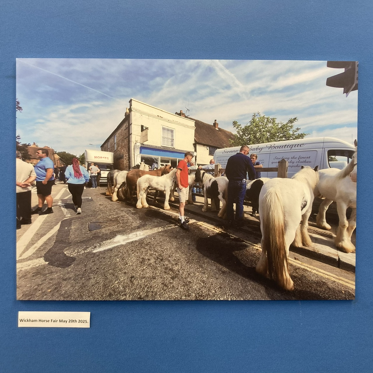 Wickham horse fair - people and horses stood around